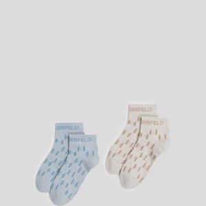 K/MONOGRAM SHORT SOCKS ?C 2-PACK