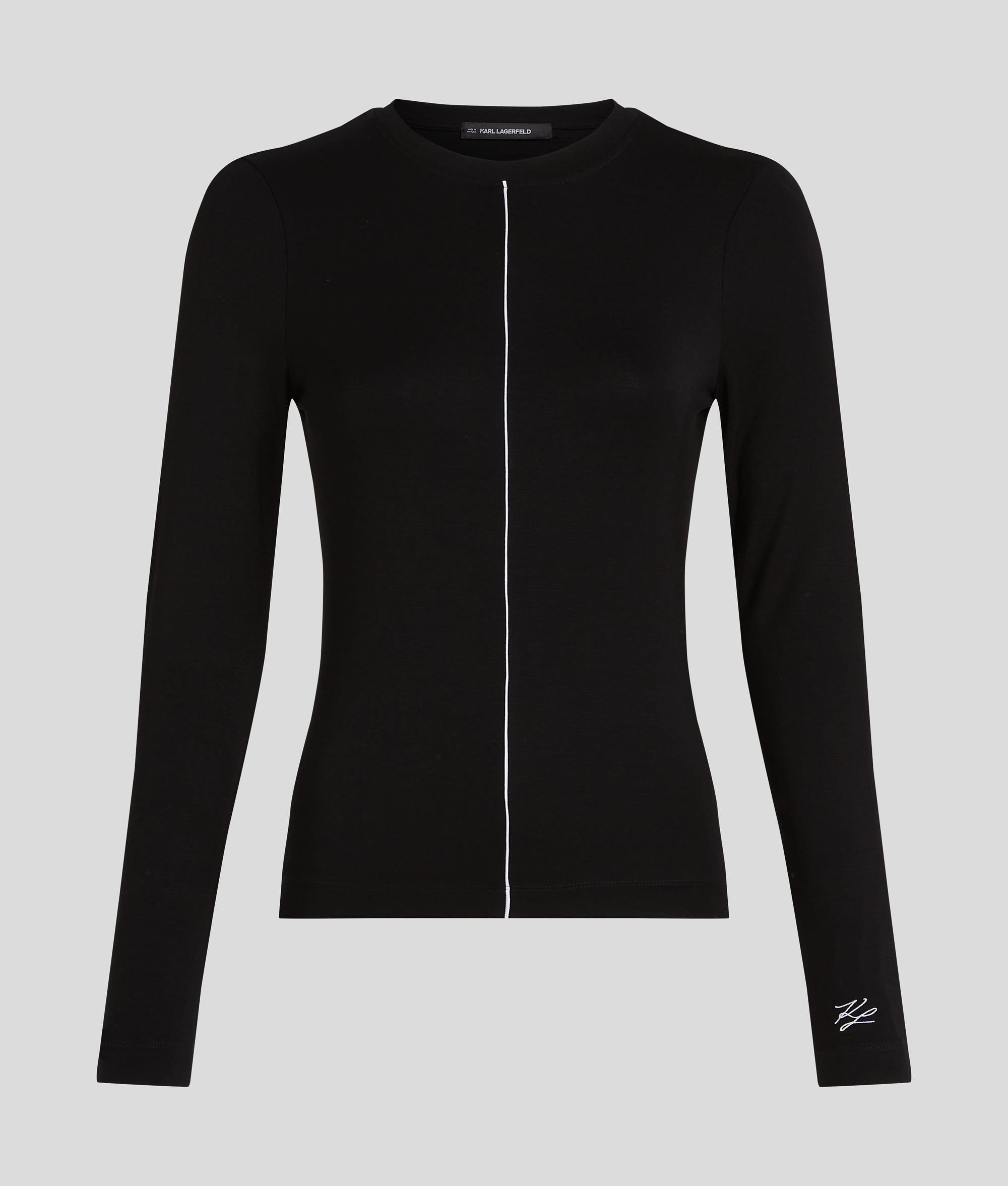 CONTRAST PIPING LONG-SLEEVED TOP - Image 5