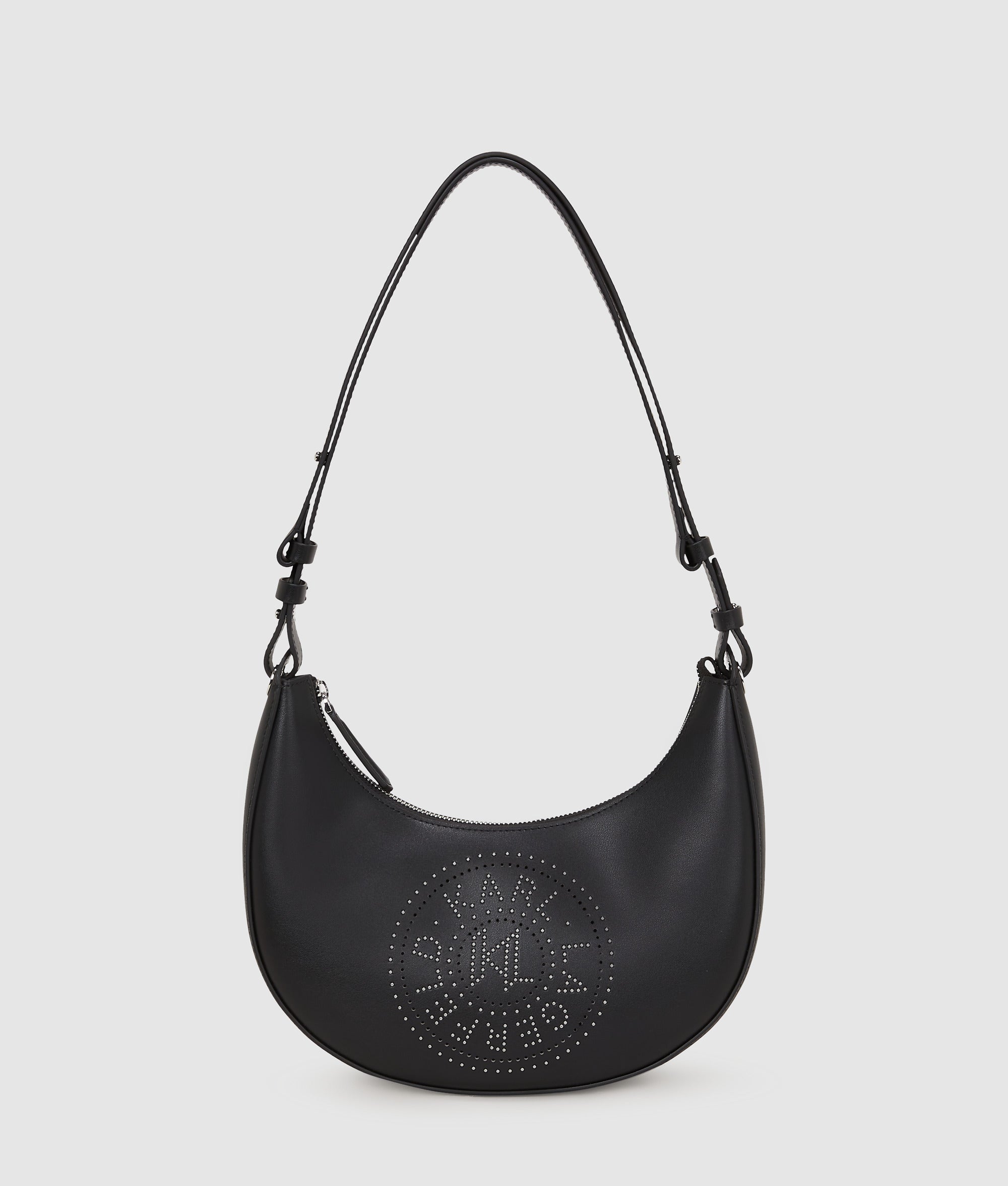 K/Circle studded moon shoulder bag