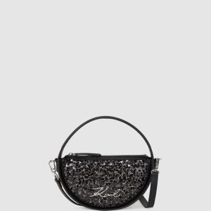 K/Signature sequin round crossbody bag