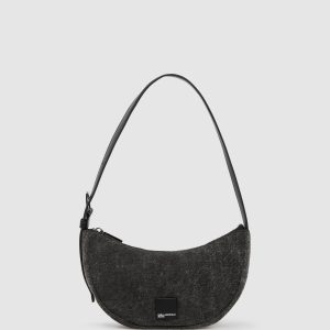 Denim moon shoulder bag