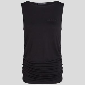 SIGNATURE BOAT NECK RUCHED TOP