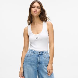 Autograph ribbed tank top