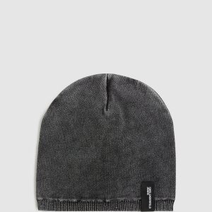 Washed logo patch beanie