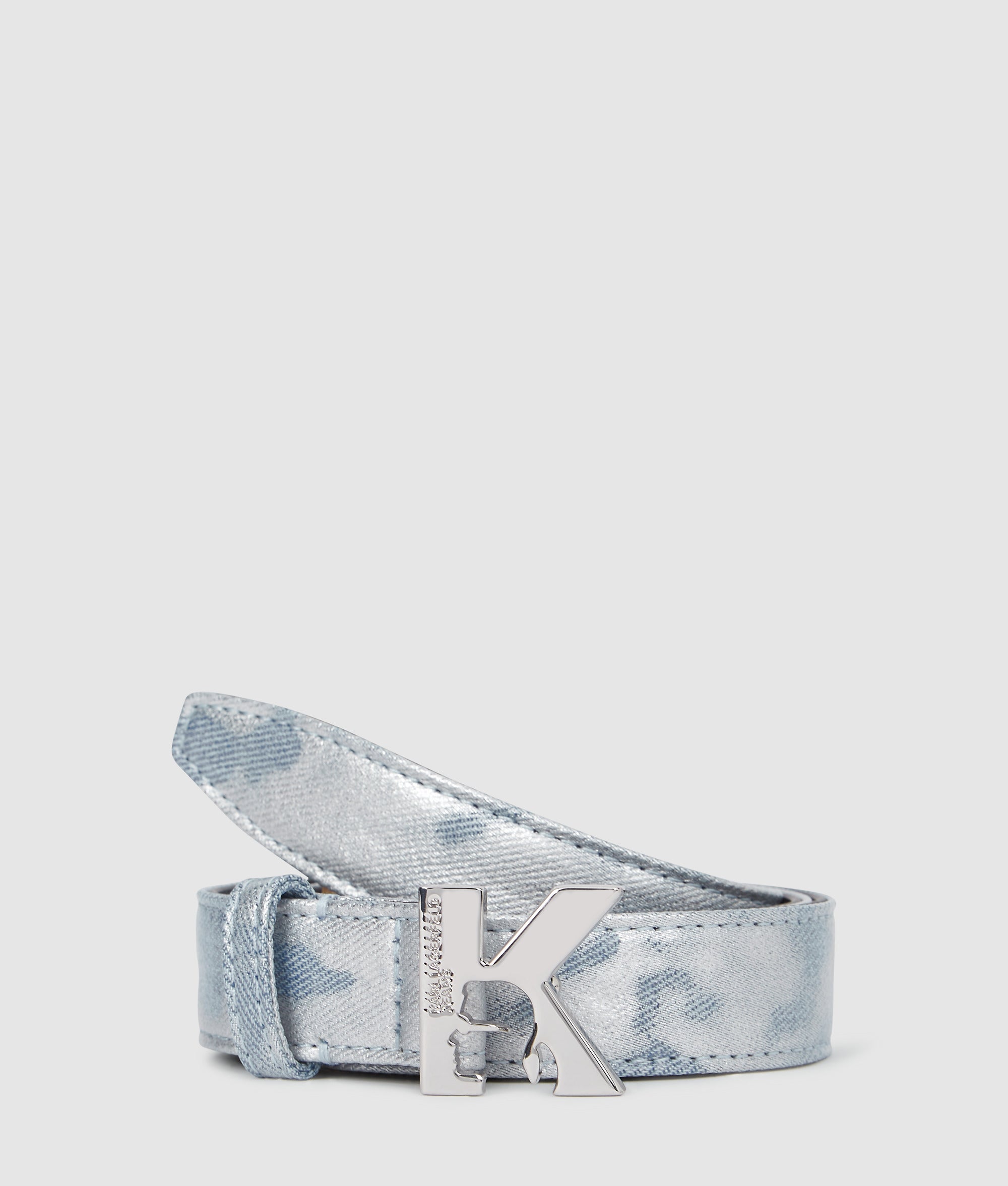 K-logo denim belt